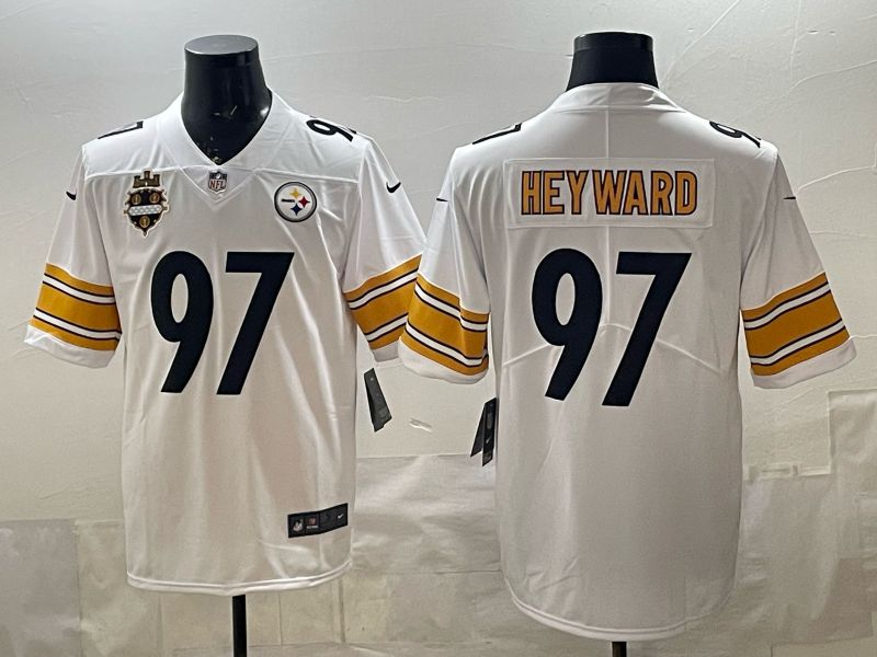 Men 2026 Pittsburgh Steelers #97 Heyward White 2th generations Nike Limited NFL Jersey style 01